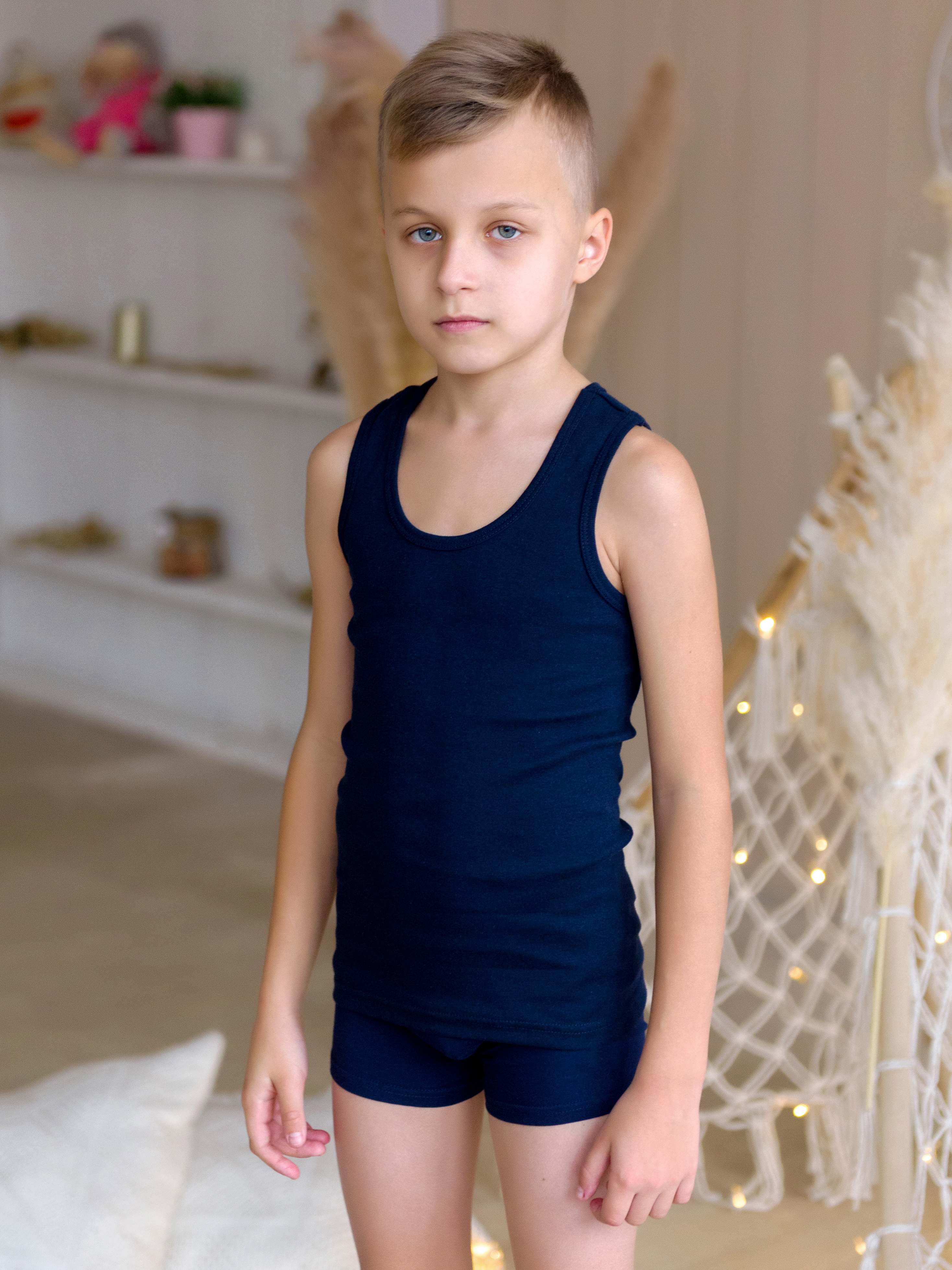 Майка 3 шт ALEX YVN KB5001-3-т.Синий - фото 4