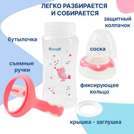 Бутылочка Uviton Classic+ 270 мл в ассортименте