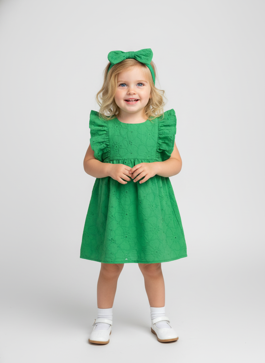 Платье и повязка Югтекстильторг 204-234/Зеленый - фото 1