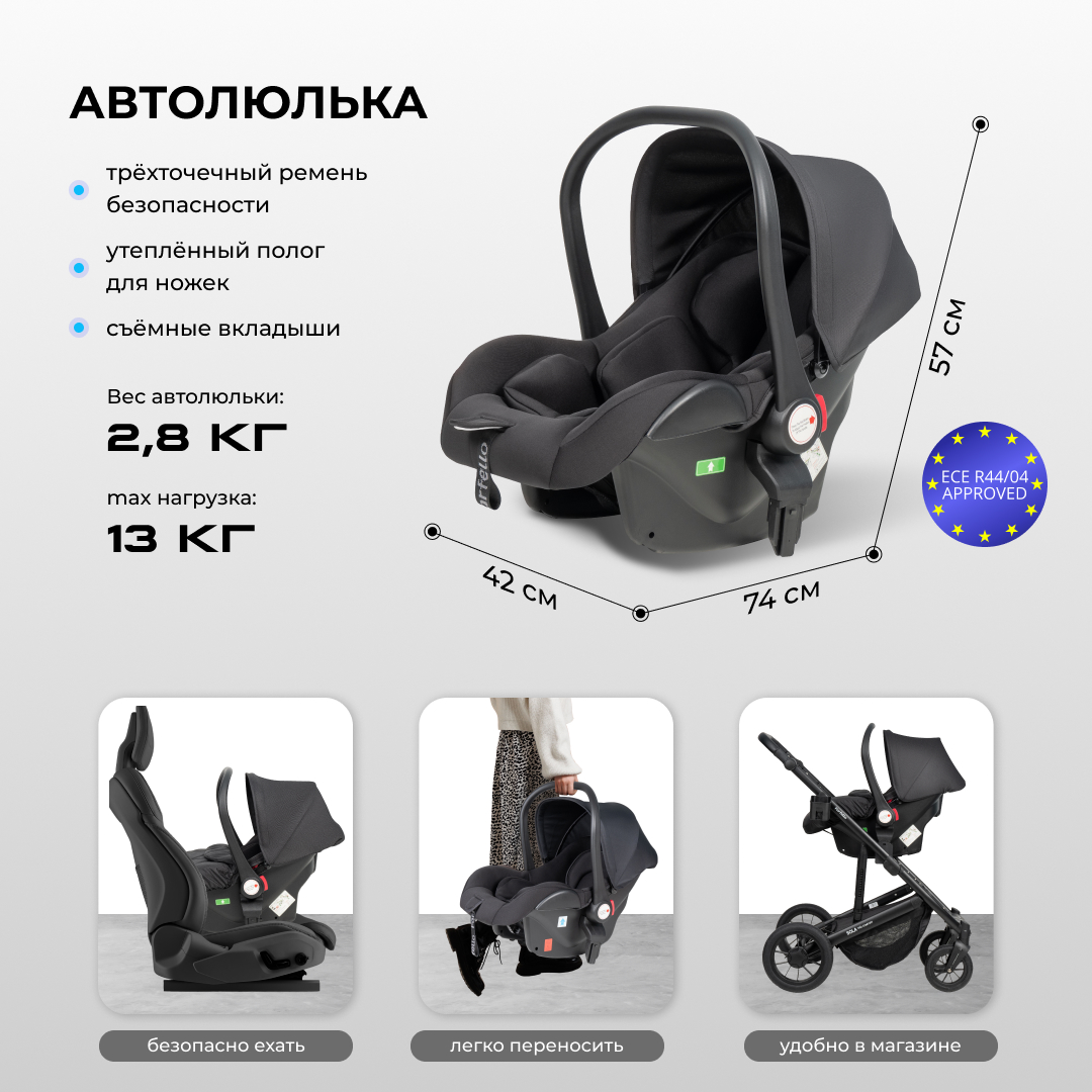 Коляска 3в1 Farfello Sola Trio Comfort - фото 5