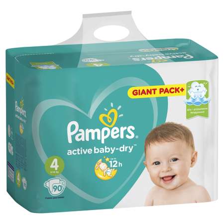 Подгузники Pampers Active Baby-Dry 4 (9-14 кг) 90 шт.