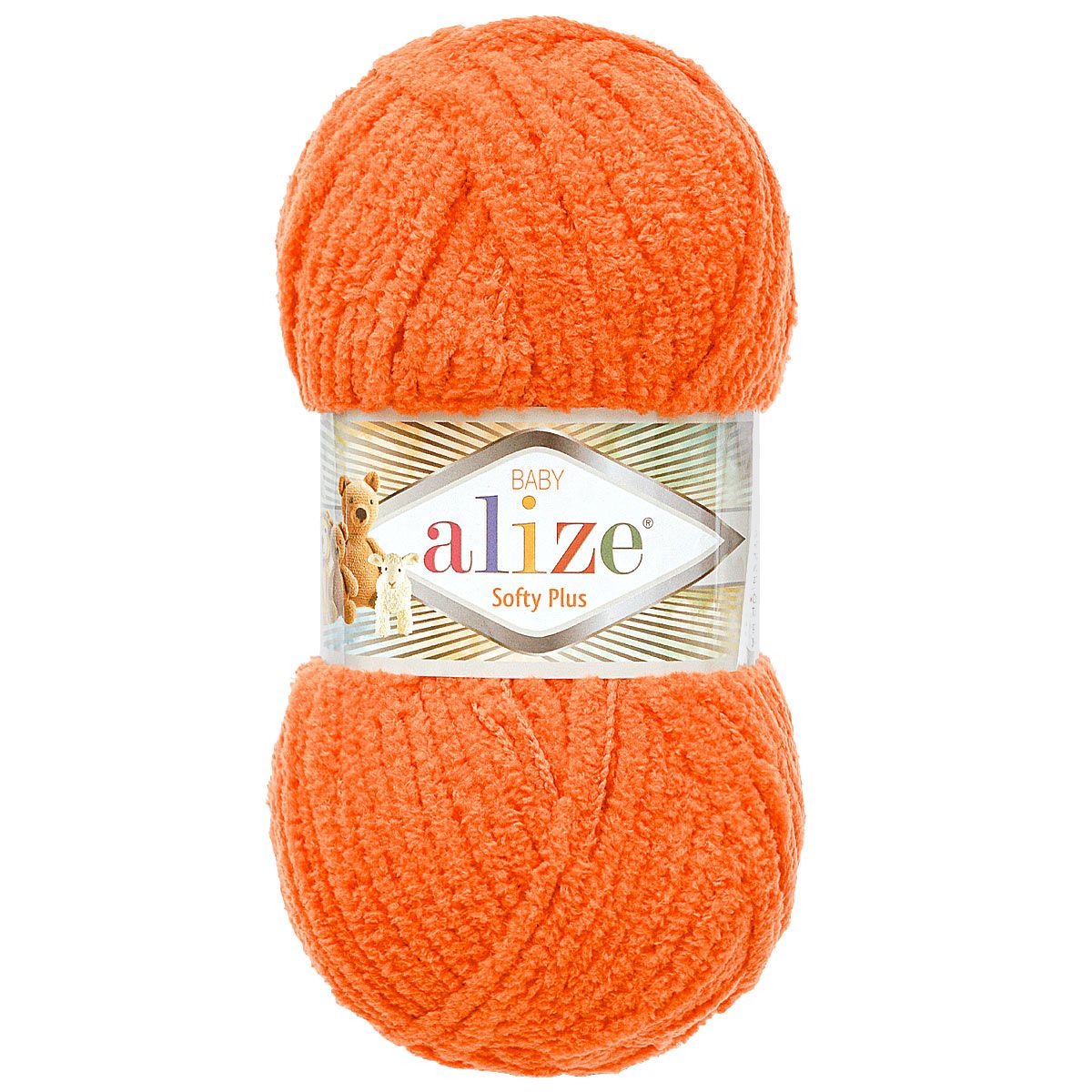 Пряжа для вязания Alize softy plus 100 г 120 м микрополиэстер мягкая плюшевая 6 оранжевый 5 мотков - фото 4