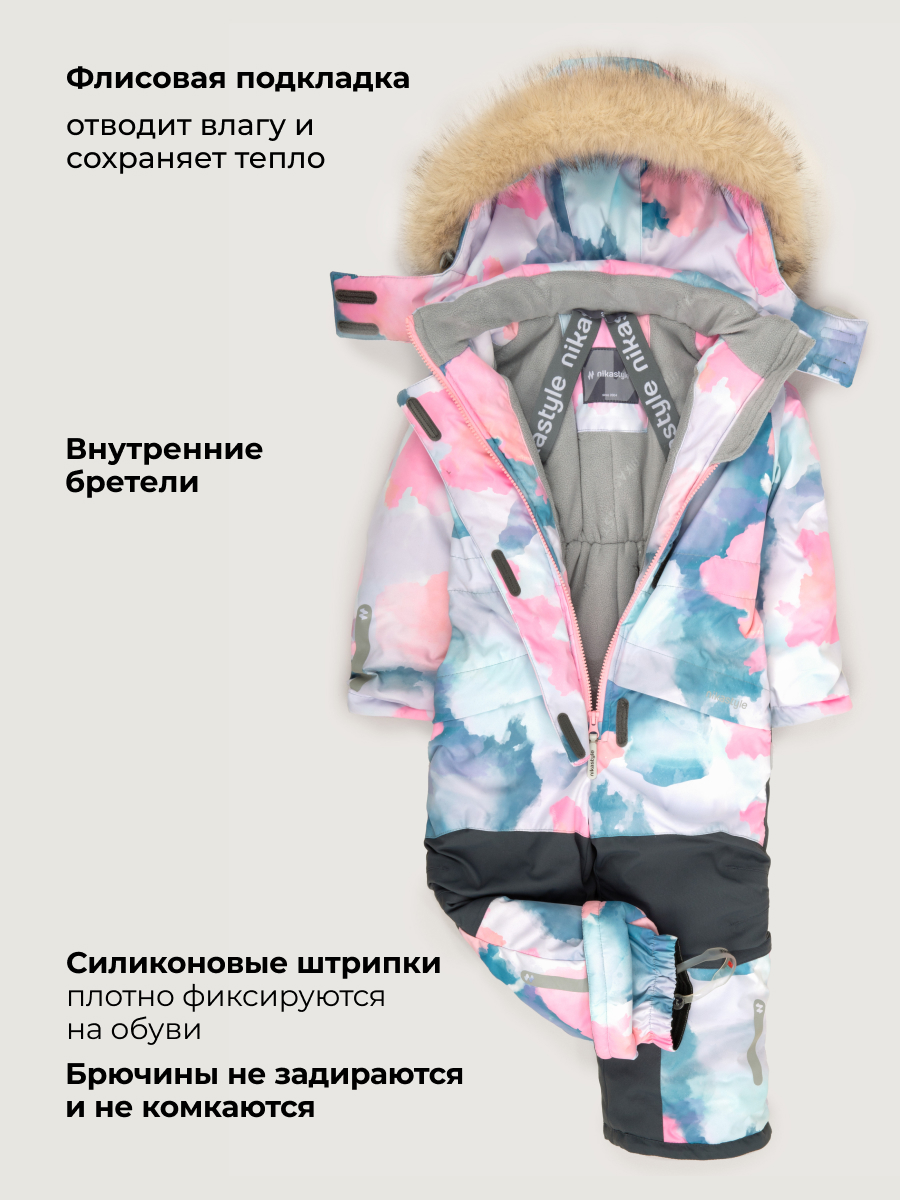 Комбинезон NIKASTYLE 8з1626 фламинго/серый - фото 5