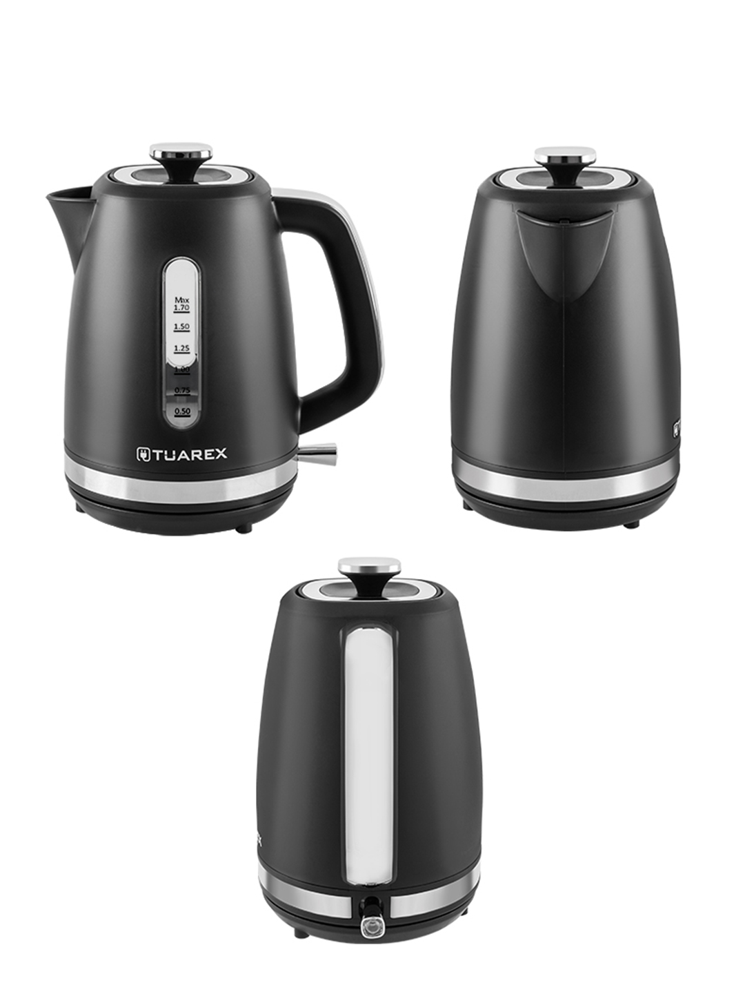 Электрический чайник TUAREX TK-8006 2200 Вт 1.7 л нержавеющая сталь STRIX черный стальной - фото 5