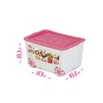 Ящик для игрушек elfplast Kids Box на колесах белый-розовый