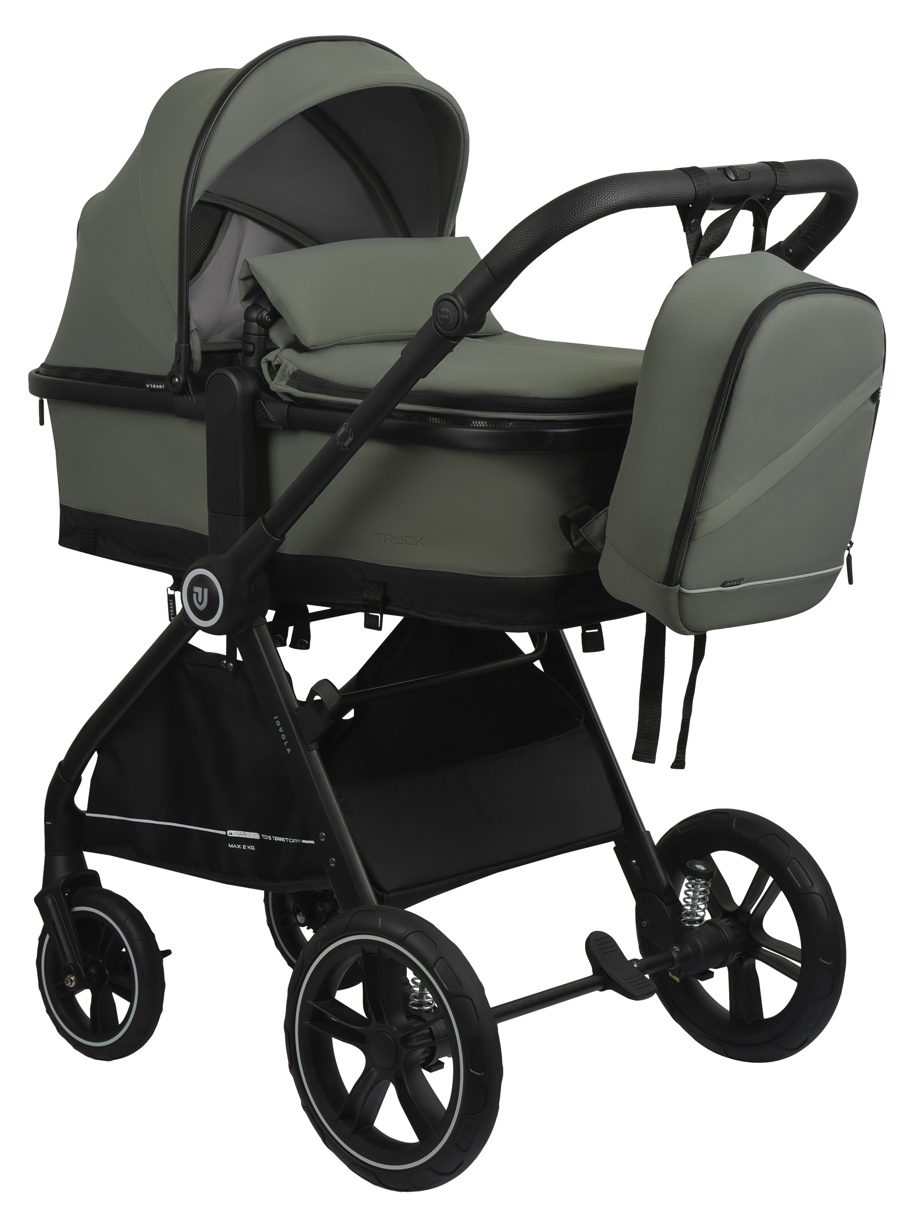 Коляска трансформер JOVOLA Truck, перекидная ручка зеленый - фото 1
