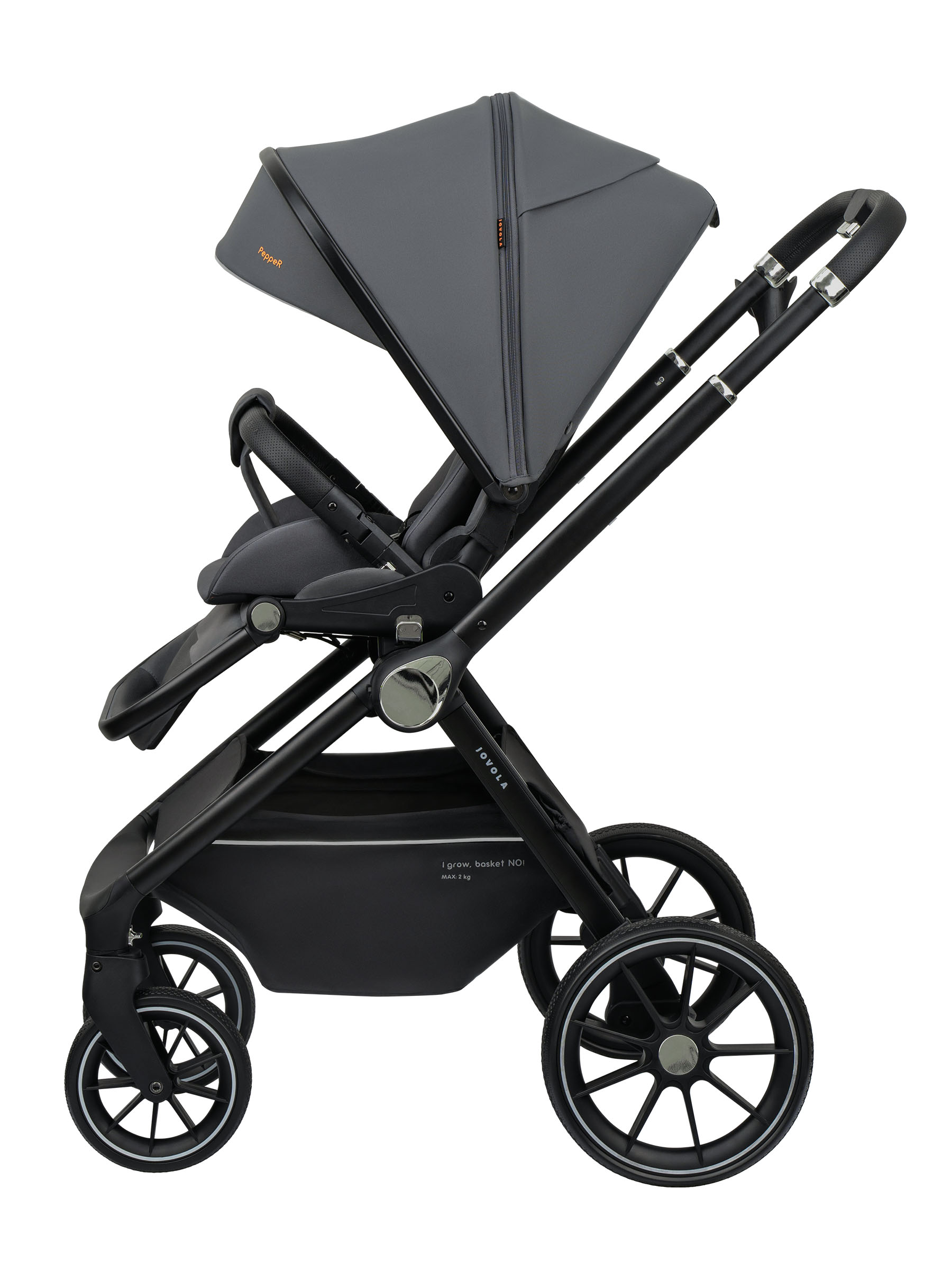 Коляска прогулочная JOVOLA Pepper всесезонная серый - фото 12