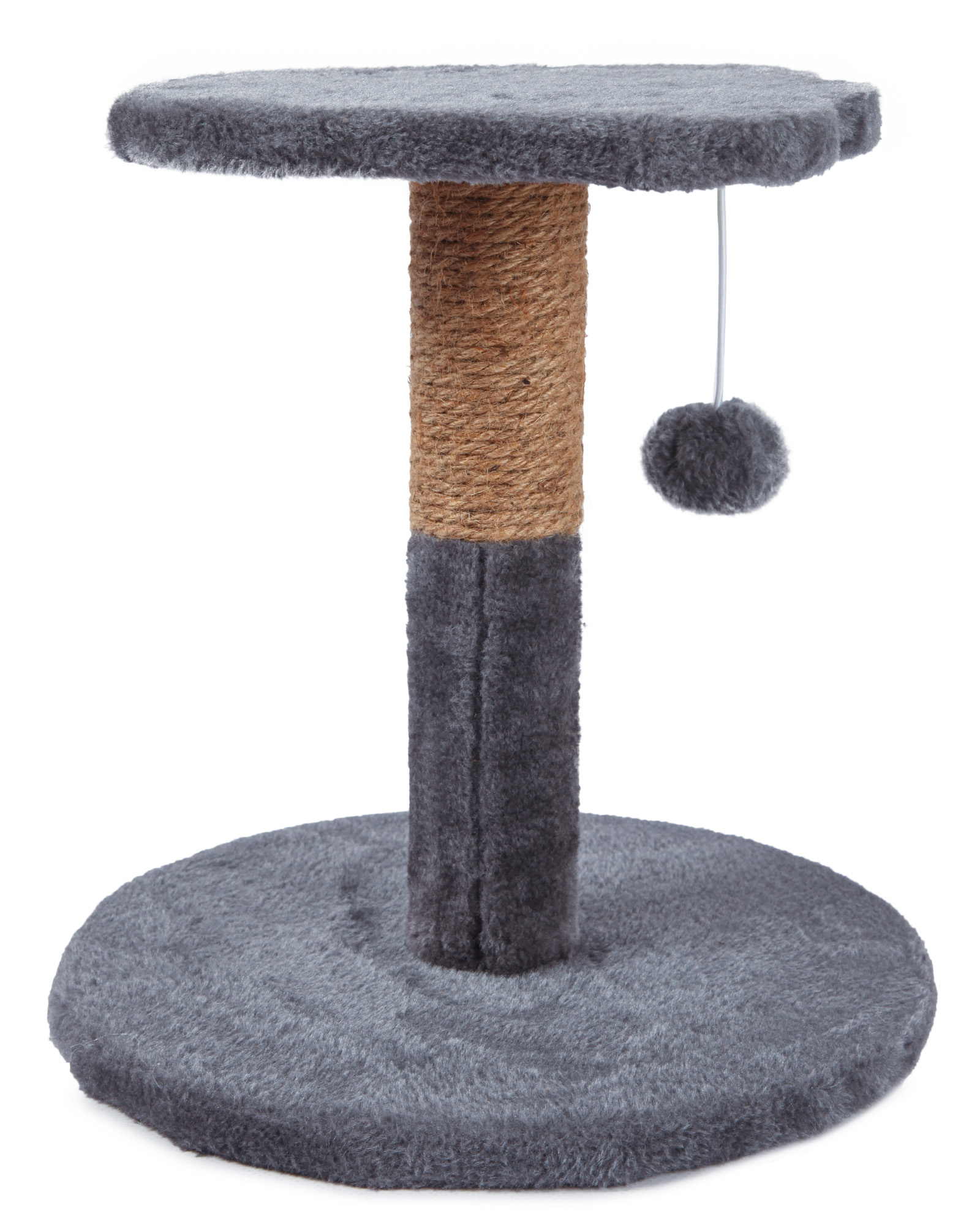 Когтеточка для кошек Barbaks Столбик-сидушка Лапка с игрушкой 30*30*30см - фото 1