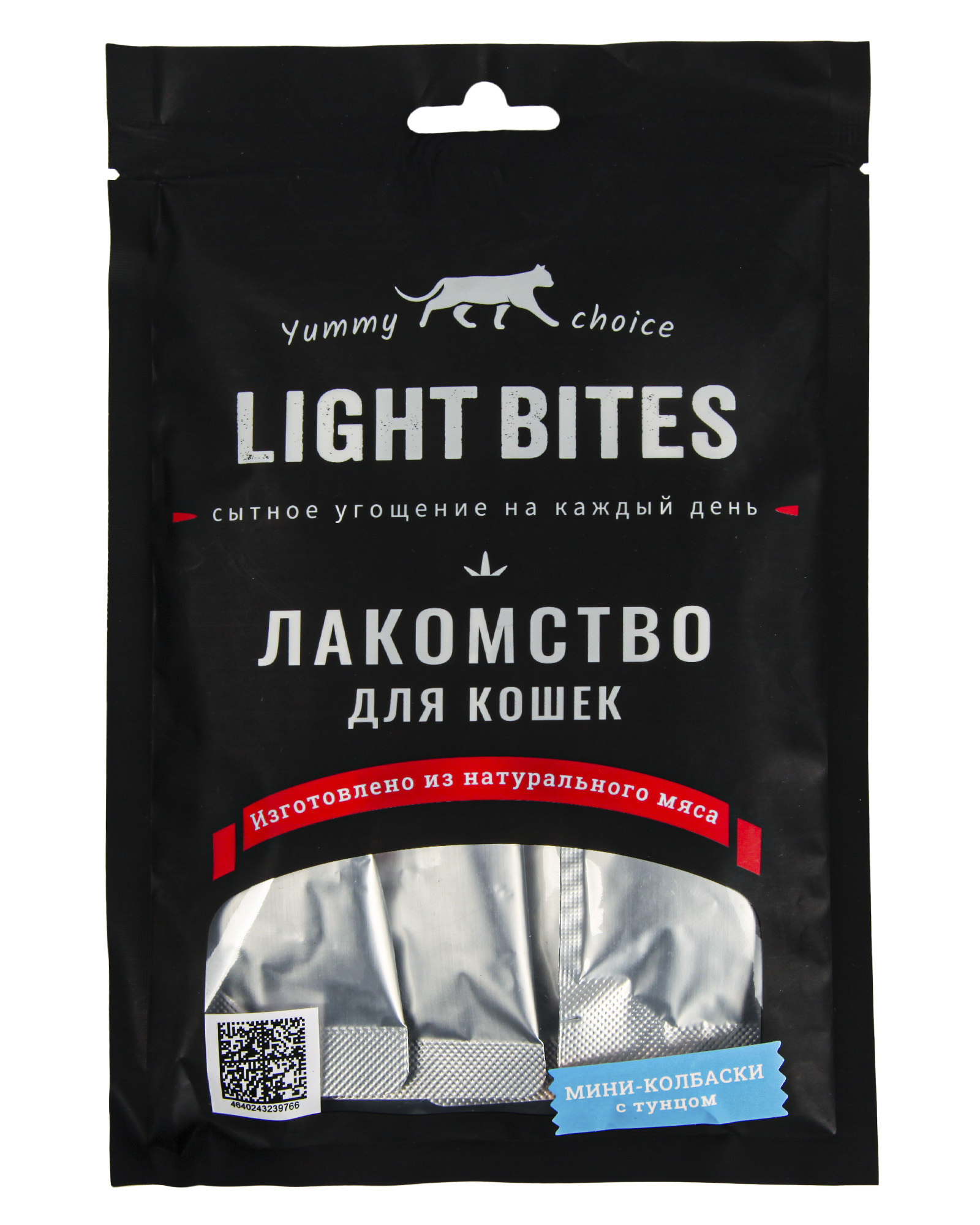 Лакомство для кошек LIGHT BITES 40г мини-колбаски с пюре с курицей и тунцом - фото 1