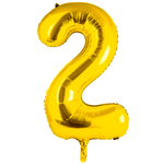 Шар воздушный Веселая затея Цифра 2 Gold 40см