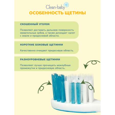 Зубная щетка классическая Clean-baby от 3 лет