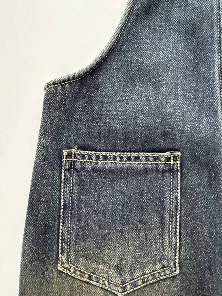 Полукомбинезон iUkoworld Джинсовый полукомбинезон на флисе детский - фото 6