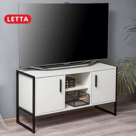 Комод тумба LETTA Frame Цвет Белый Черный металл 1140х604х403