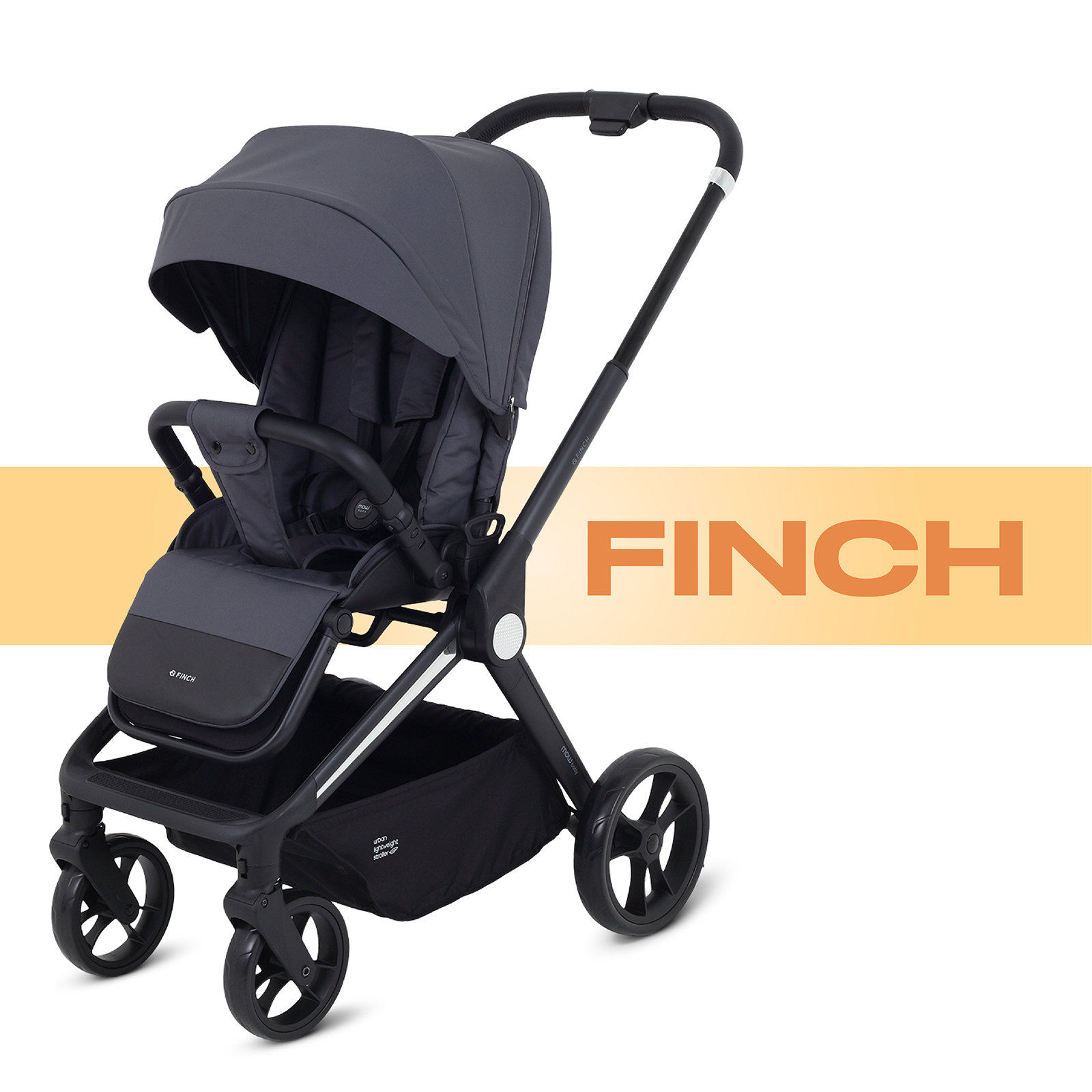 Коляска прогулочная MOWbaby Graphite серый - фото 1