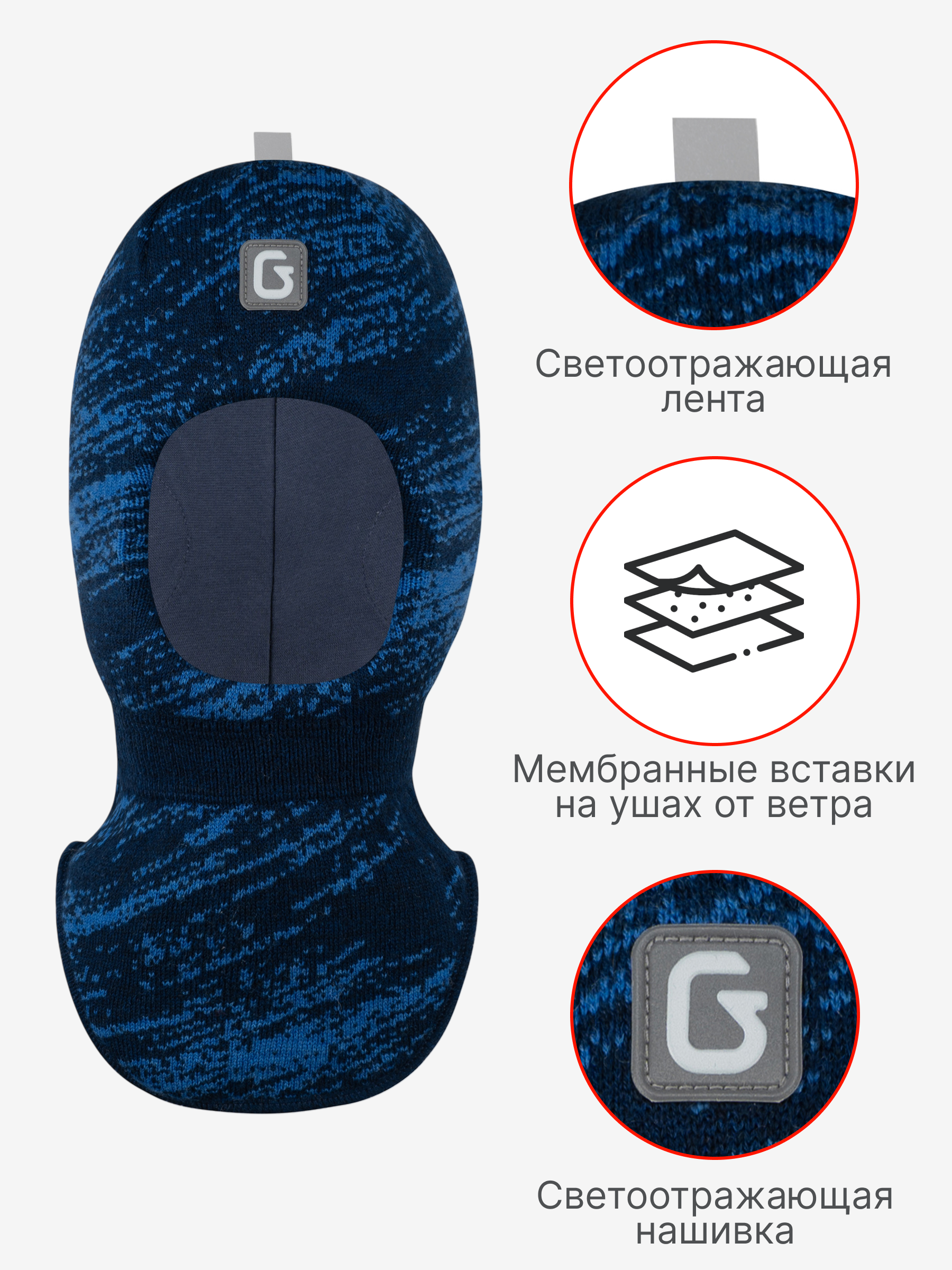 Шапка-шлем GUSTI GW25AC1205B-NAVY - фото 3