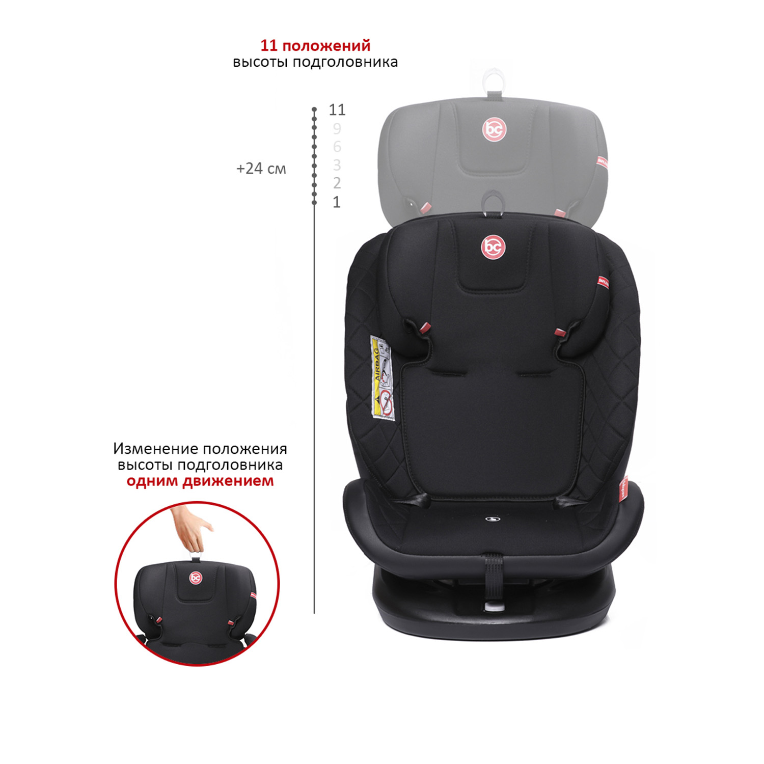 Автокресло BabyCare Shelter Isofix 0+/1/2/3 (0-36 кг) черный - фото 6