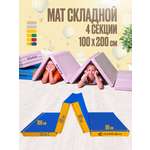 Мат Perfetto Sport № 5 (200х100х10 см) складной сине-жёлтый