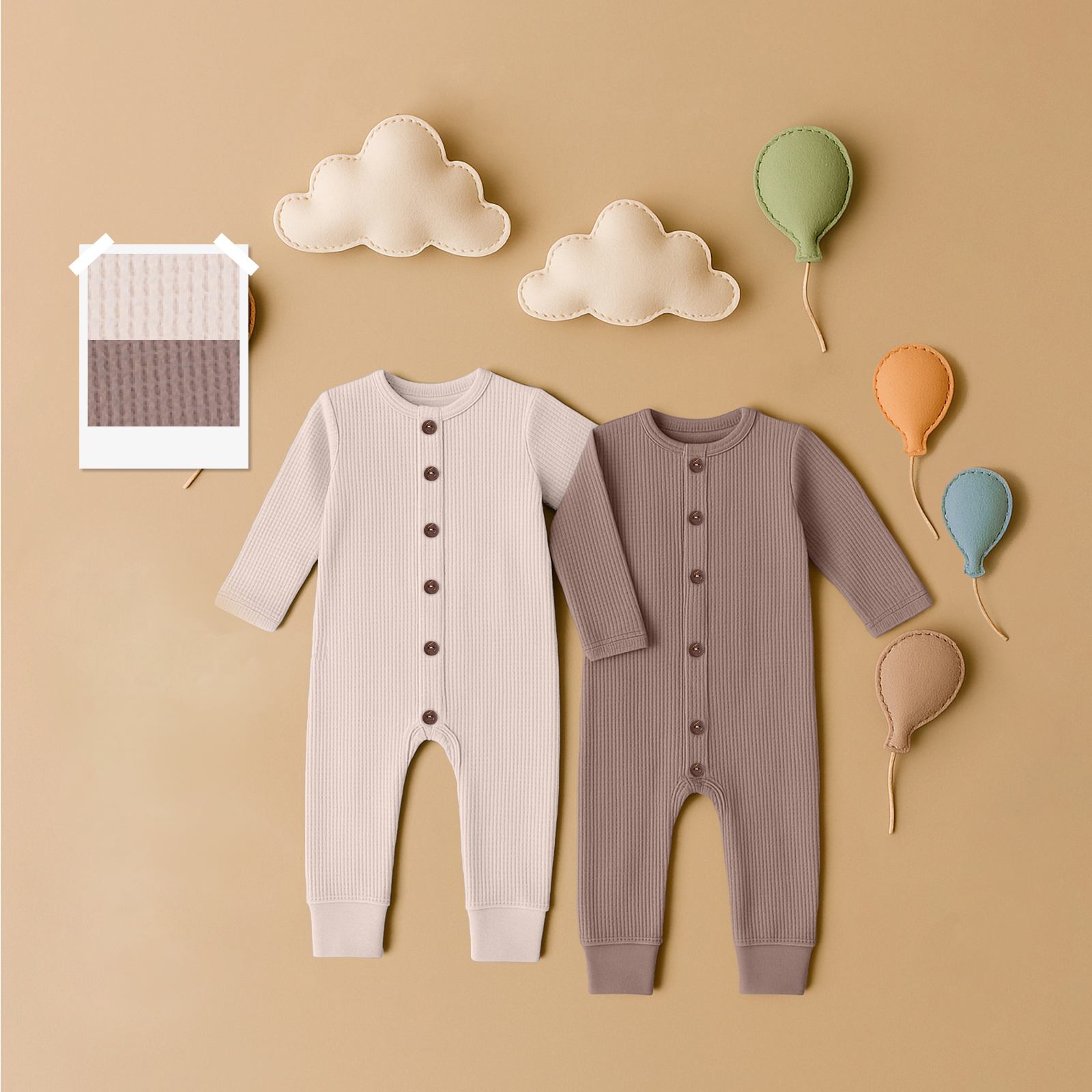 Комбинезон 2 шт Rant milk+brown 3-92 - фото 1