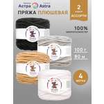 Пряжа для вязания Astra Premium плюшевая амигуруми 80м 100г 4 цвета 4 шт