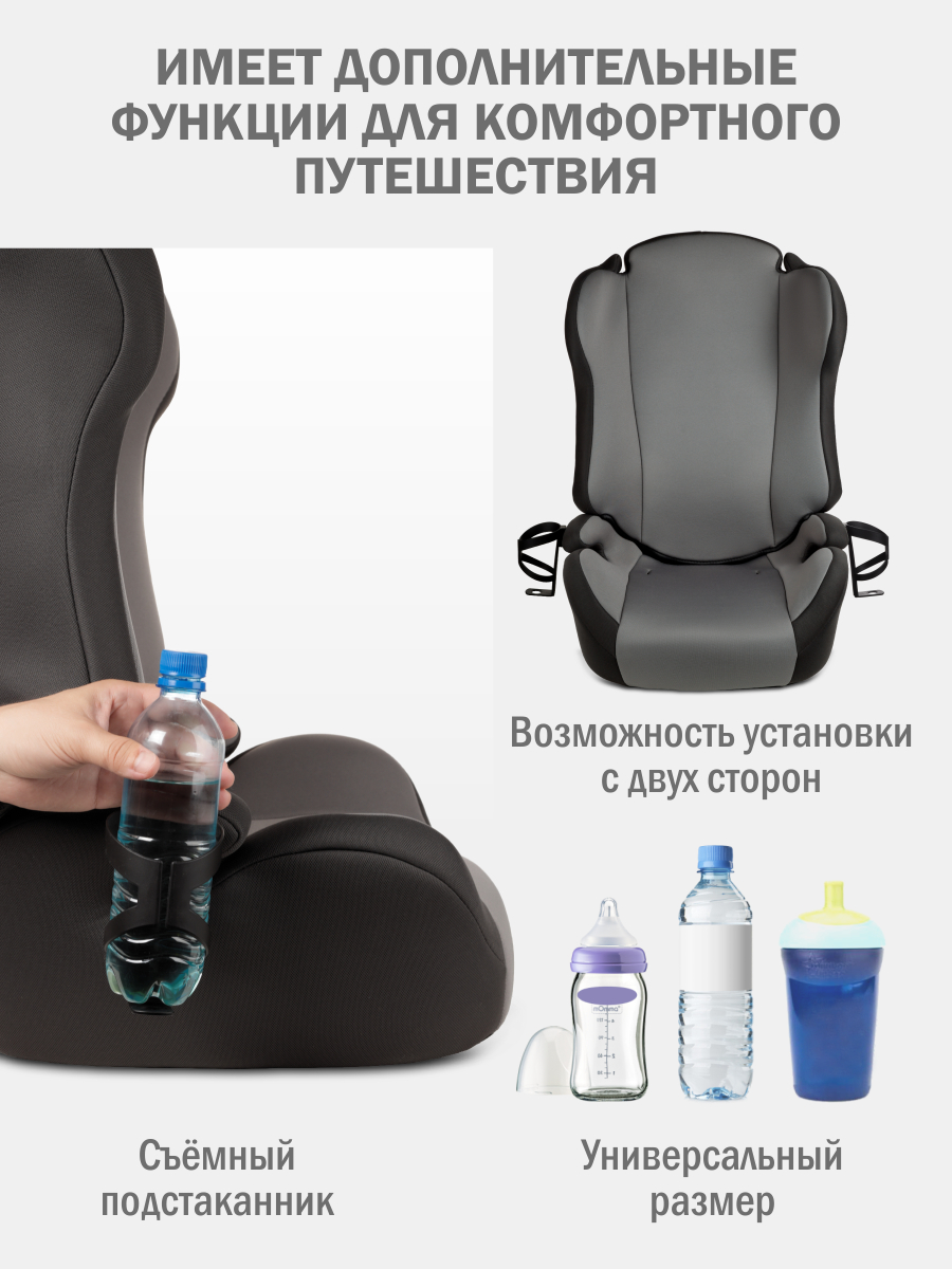 Автокресло SIGER Кросс Fix Isofix 2/3 (15-36 кг) серый - фото 7