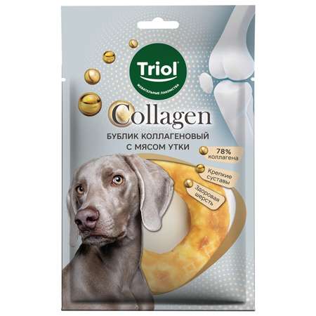 Лакомство для собак Triol Collagen 70г (1шт) Бублик коллагеновый с мясом утки