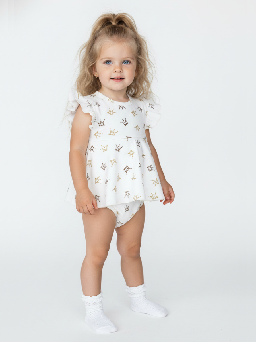 Боди- платье VEDDI 079к-21 экрю/корона - фото 1