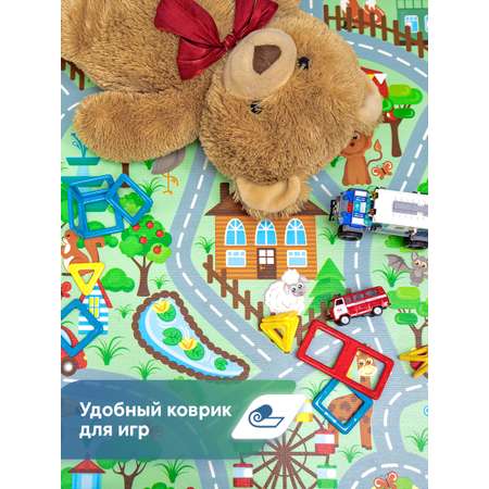 Коврик напольный детский VILINA Город с животными 120х120 см.
