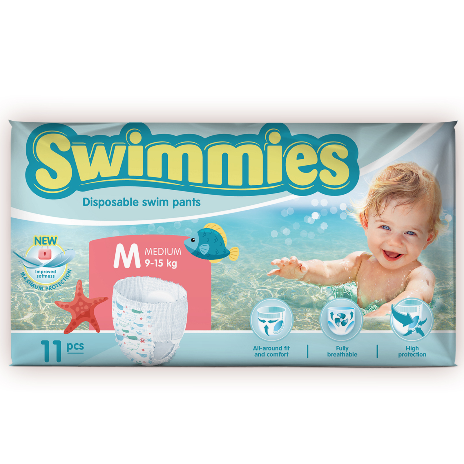 Подгузники Swimmies для плавания M 11 шт. - фото 5
