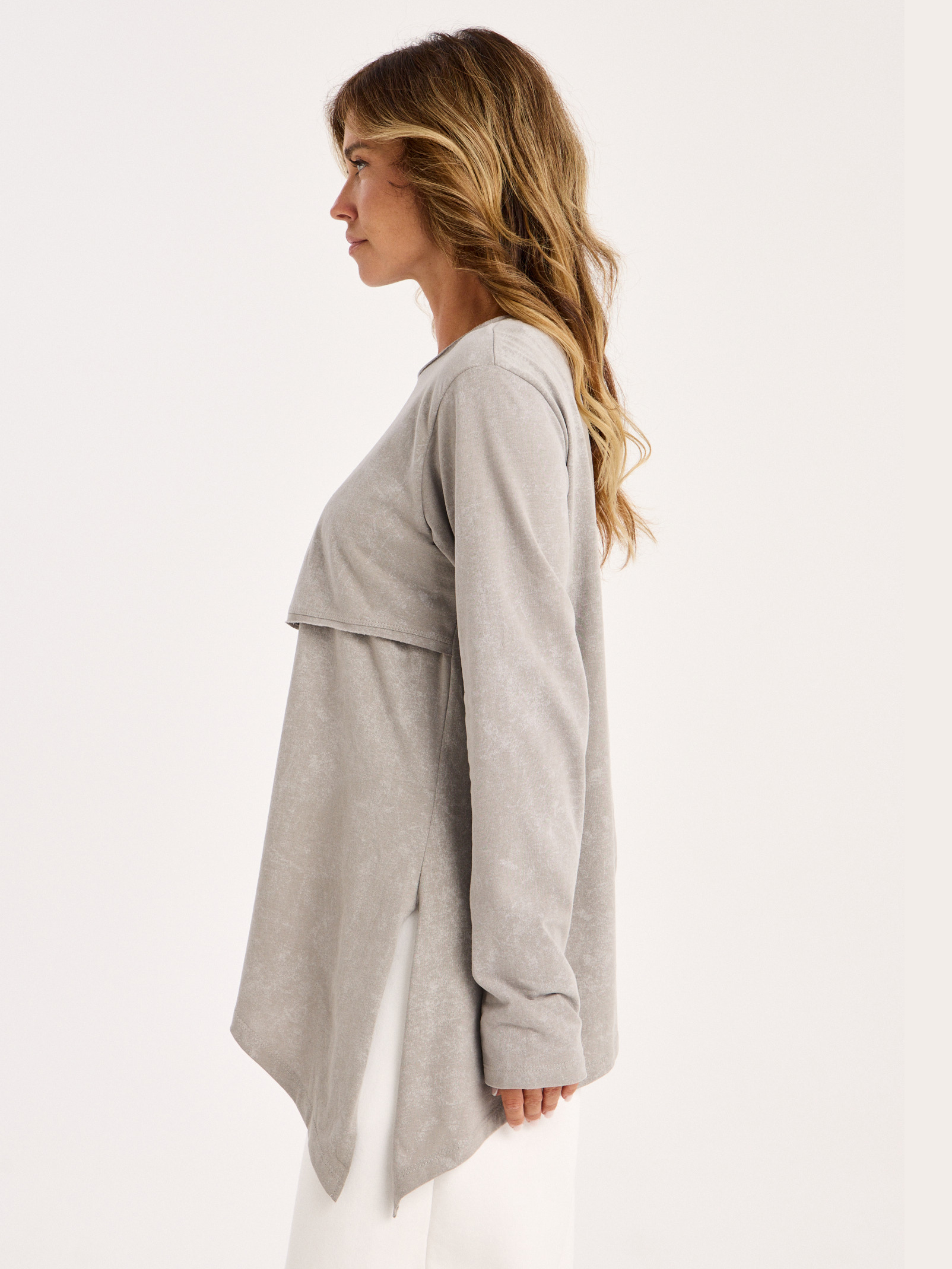 Лонгслив для кормящих варенка Proud Mom ЛОГР-0500-вар_серый - фото 6