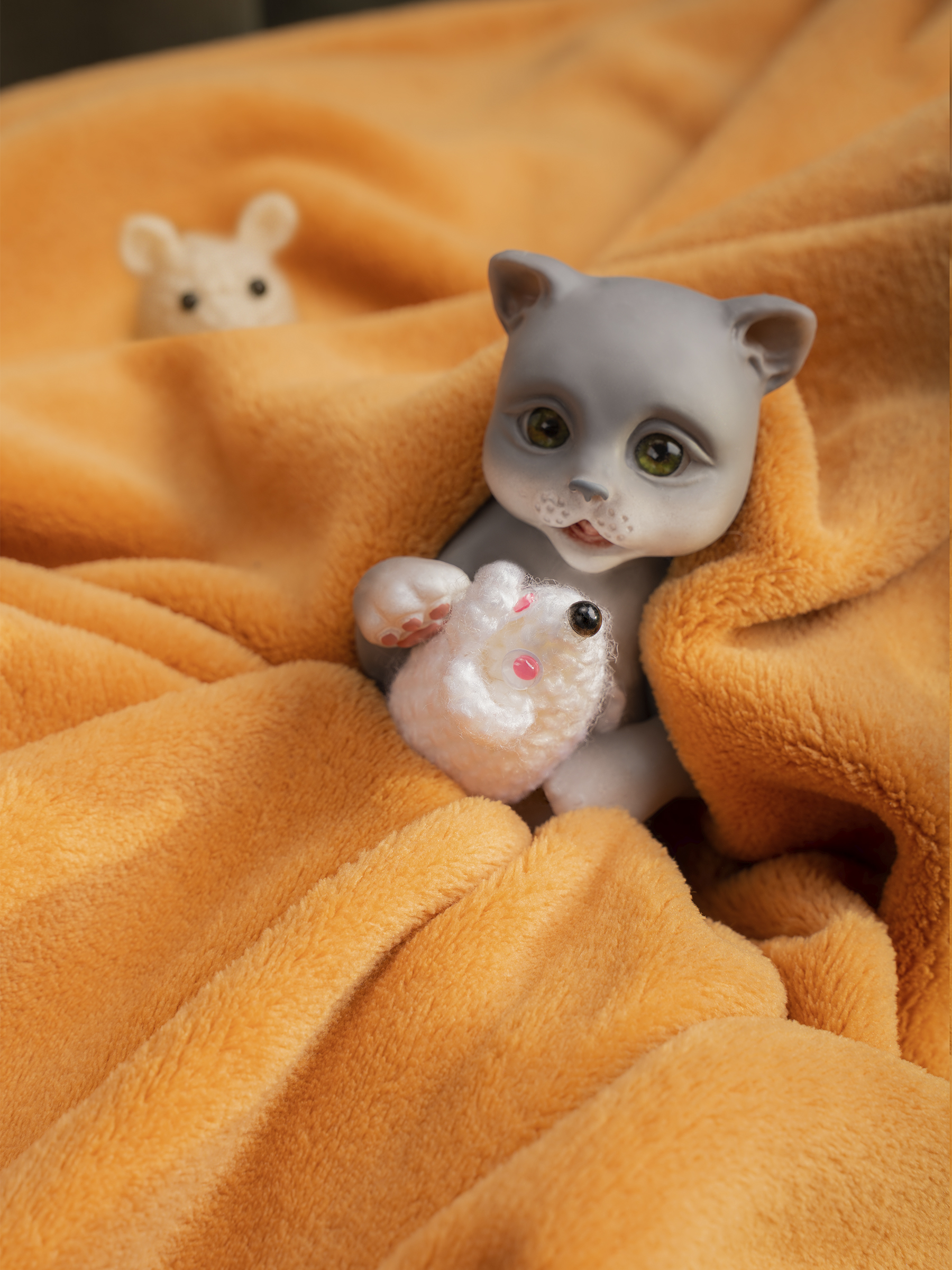 Кукла мини Magic Manufactory Magic Pets Кот реборн серый высота 19 см 4631175965861 - фото 24