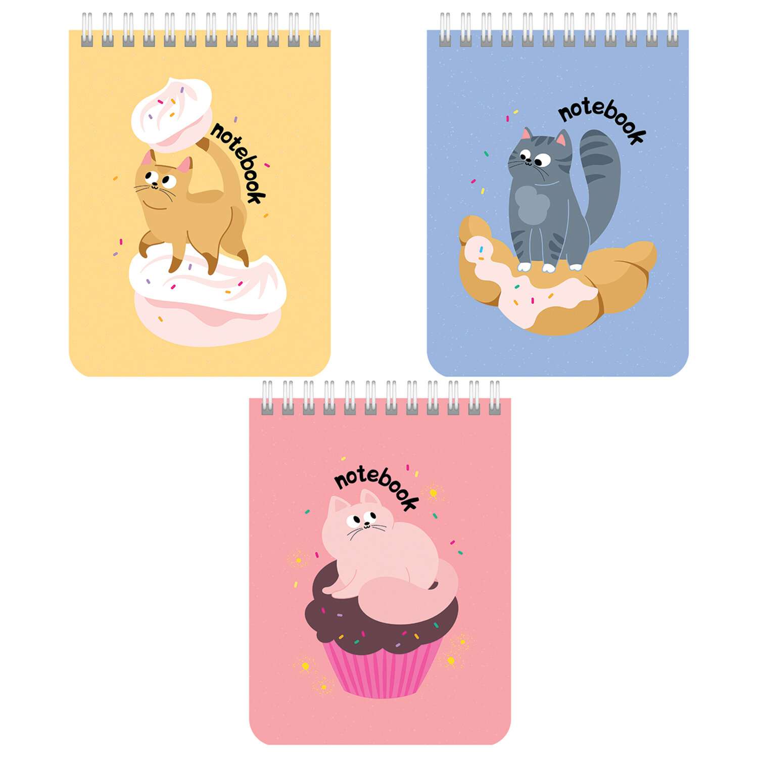 Блокнот Brauberg Котики гребень клетка А6 40 лист. в ассортименте - фото 1