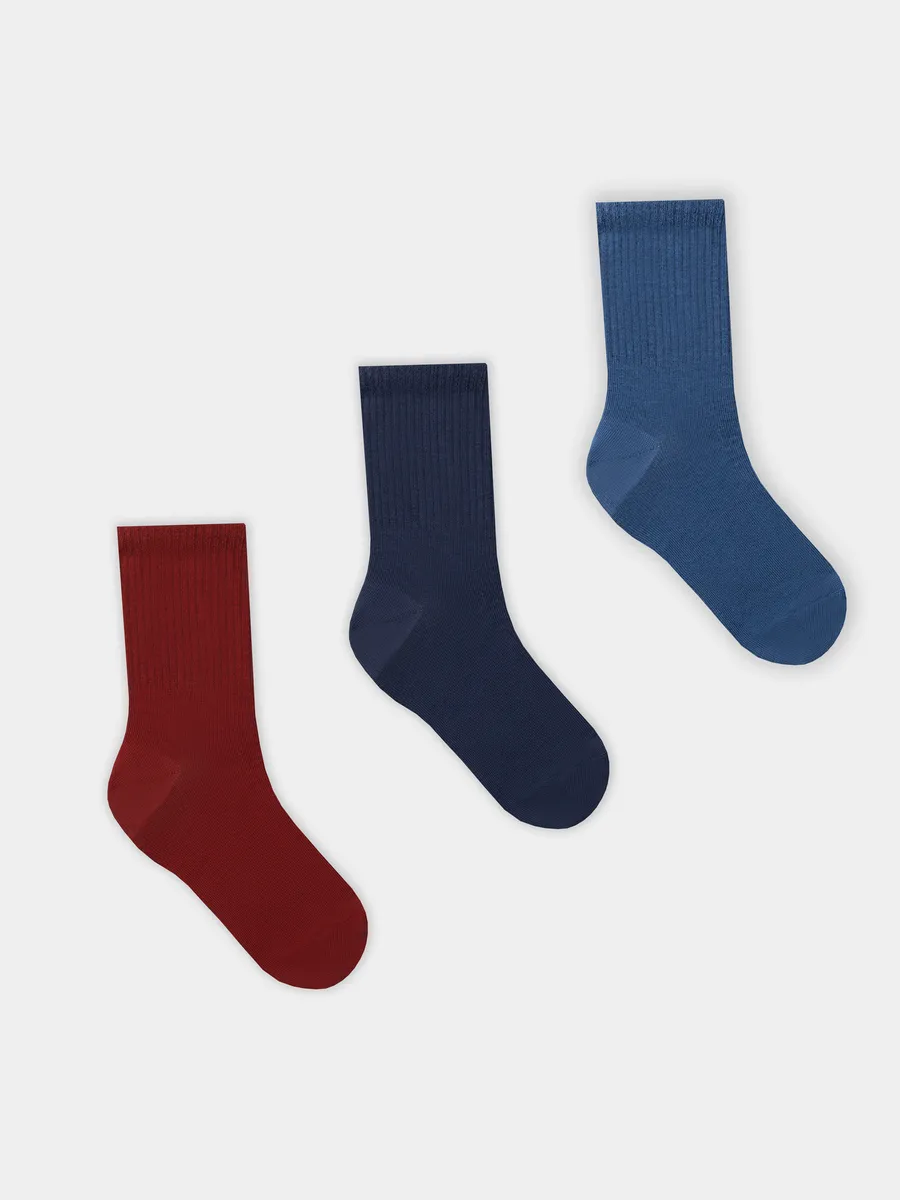 Носки 3 пары Mark Formelle (Марк Формэль) 444A-1850/вишневый /джинсовый /т.синий/ - фото 6