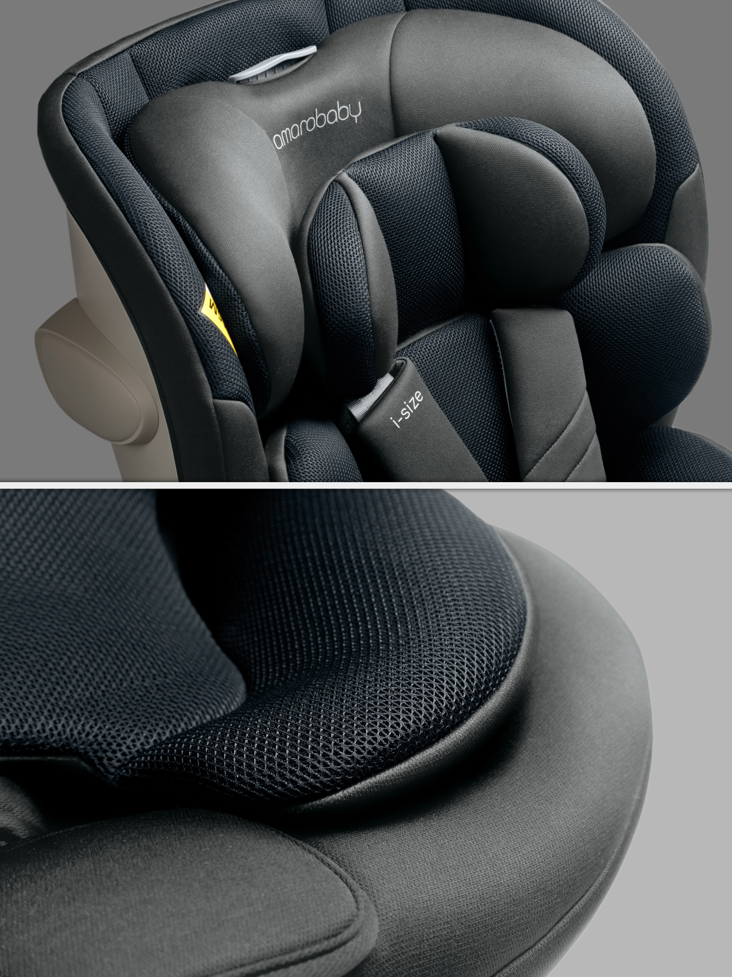 Автокресло Amarobaby Defender Isofix 0+/1/2/3 (0-36 кг) серый - фото 15
