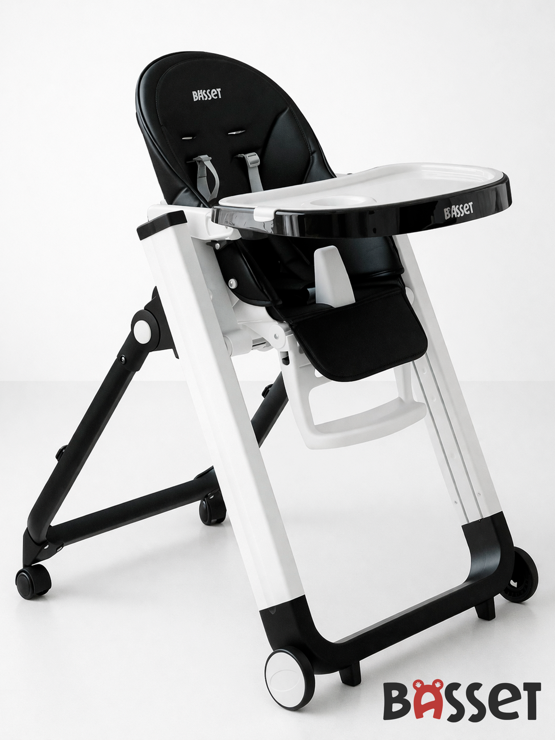 Стульчик для кормления BASSET B2 черный - фото 1