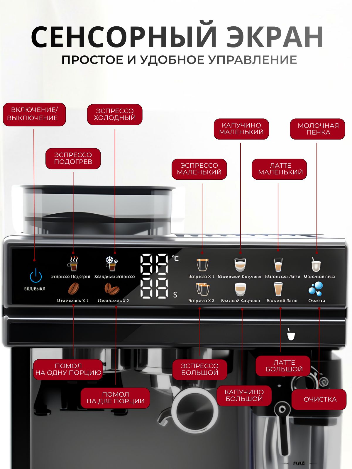 Автоматическая кофемашина 2,6 л 1800 Вт MN+ MN-1012 - фото 2