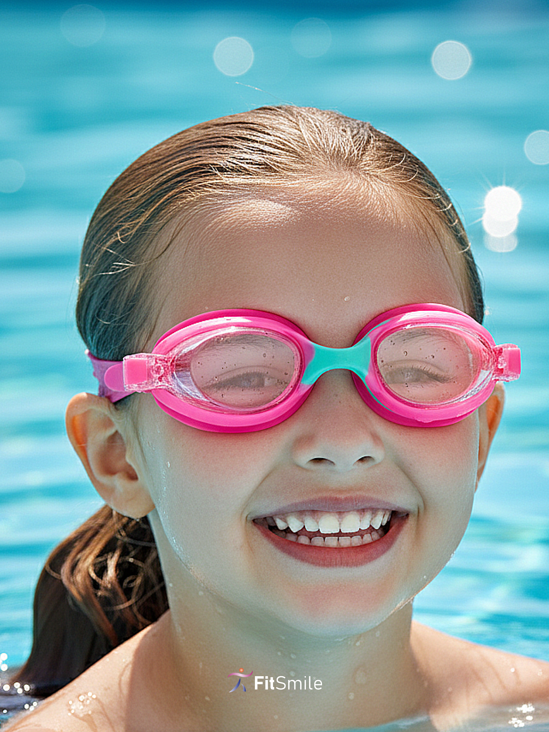 Очки для плавания детские FitSmile розовые - фото 2