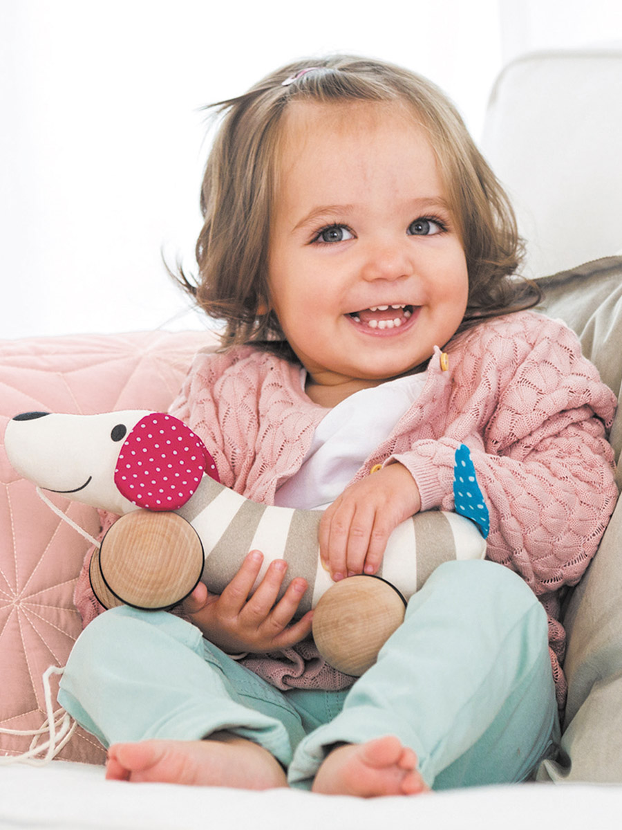 Изображение товара Игрушка каталка собачка Hape серия Пастель для малышей от 12 месяцев