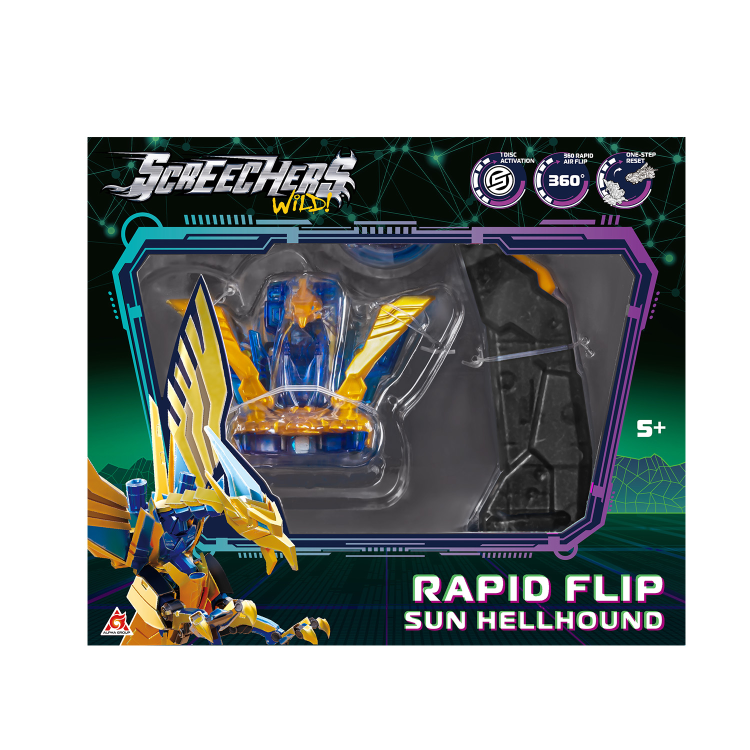 Игровой набор Screechers Wild Рэпидфлип Сан Хэллхаунд - фото 2