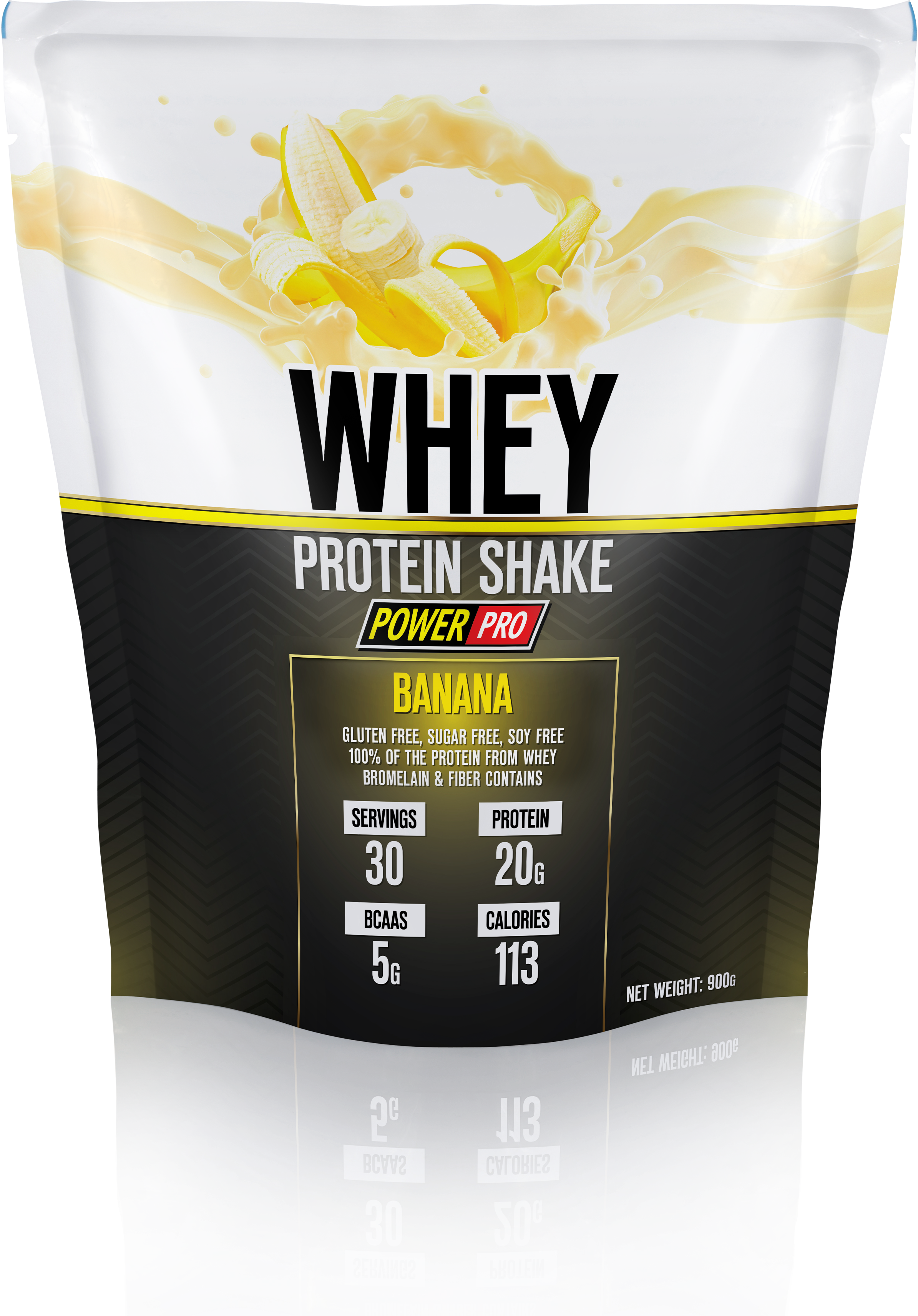 Протеин Whey Shake POWER PRO Со вкусом банана 900г - фото 1