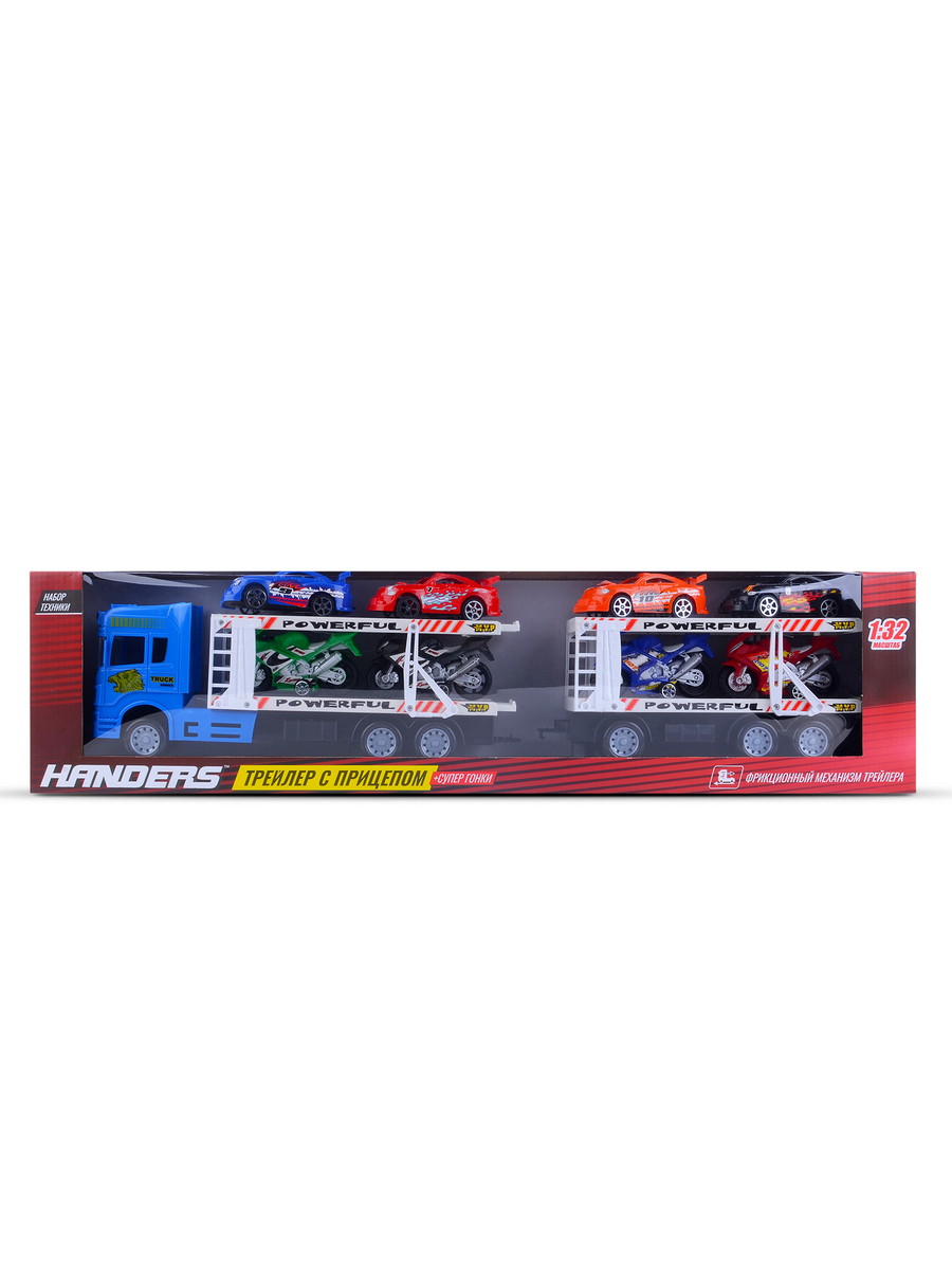 Игровой набор Handers Трейлер с прицепом HAC1613-130-1//синий - фото 2