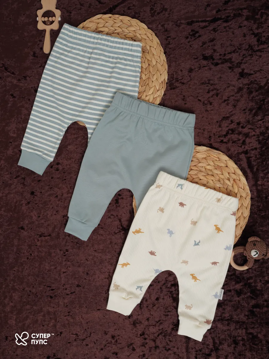 Штанишки 3 шт Супер Пупс нбр/3пр/шт/sk21/полоска/дино - фото 5