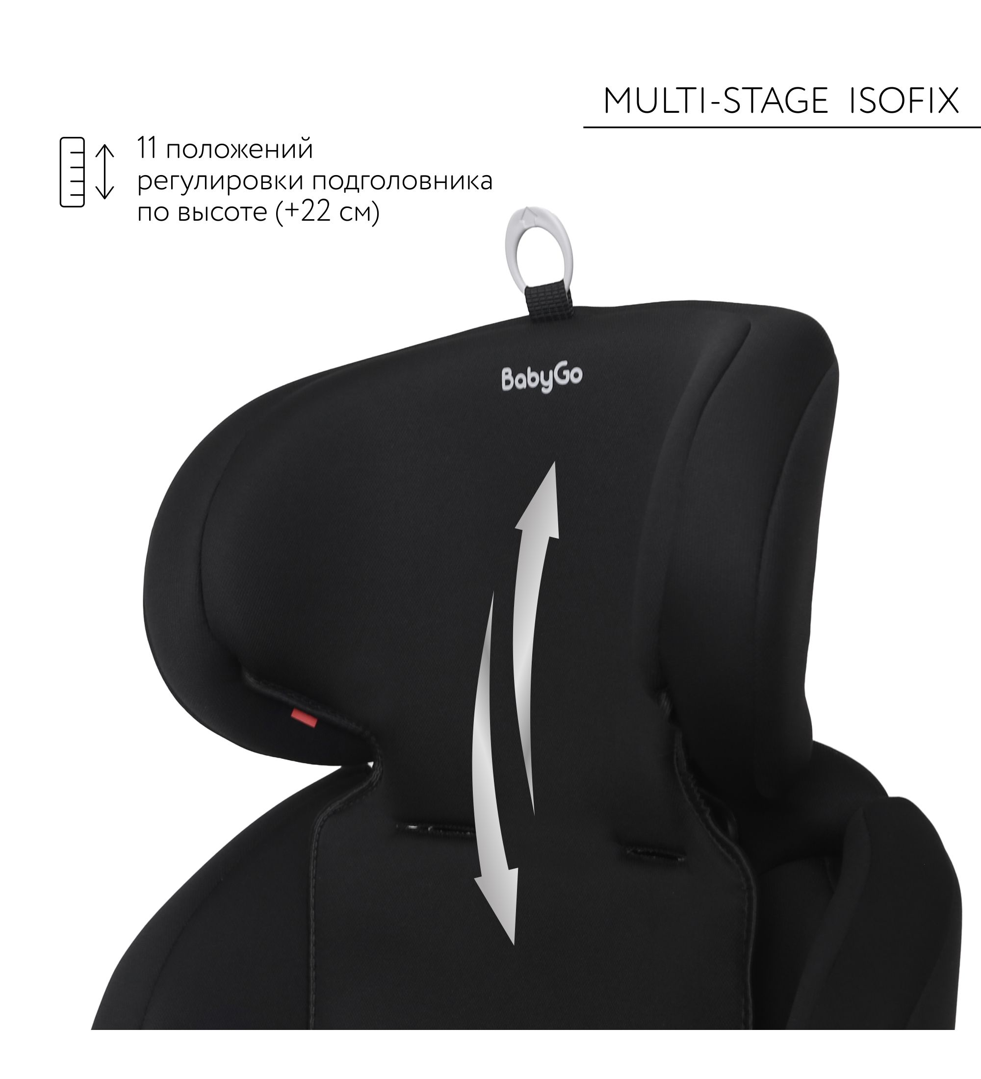 Автокресло BabyGo Multi-Stage New Isofix 0+/1/2/3 (0-36 кг) черный - фото 9