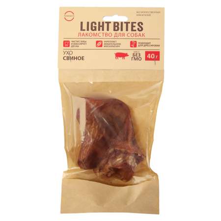 Лакомство для собак LIGHT BITES 40г Ухо свиное