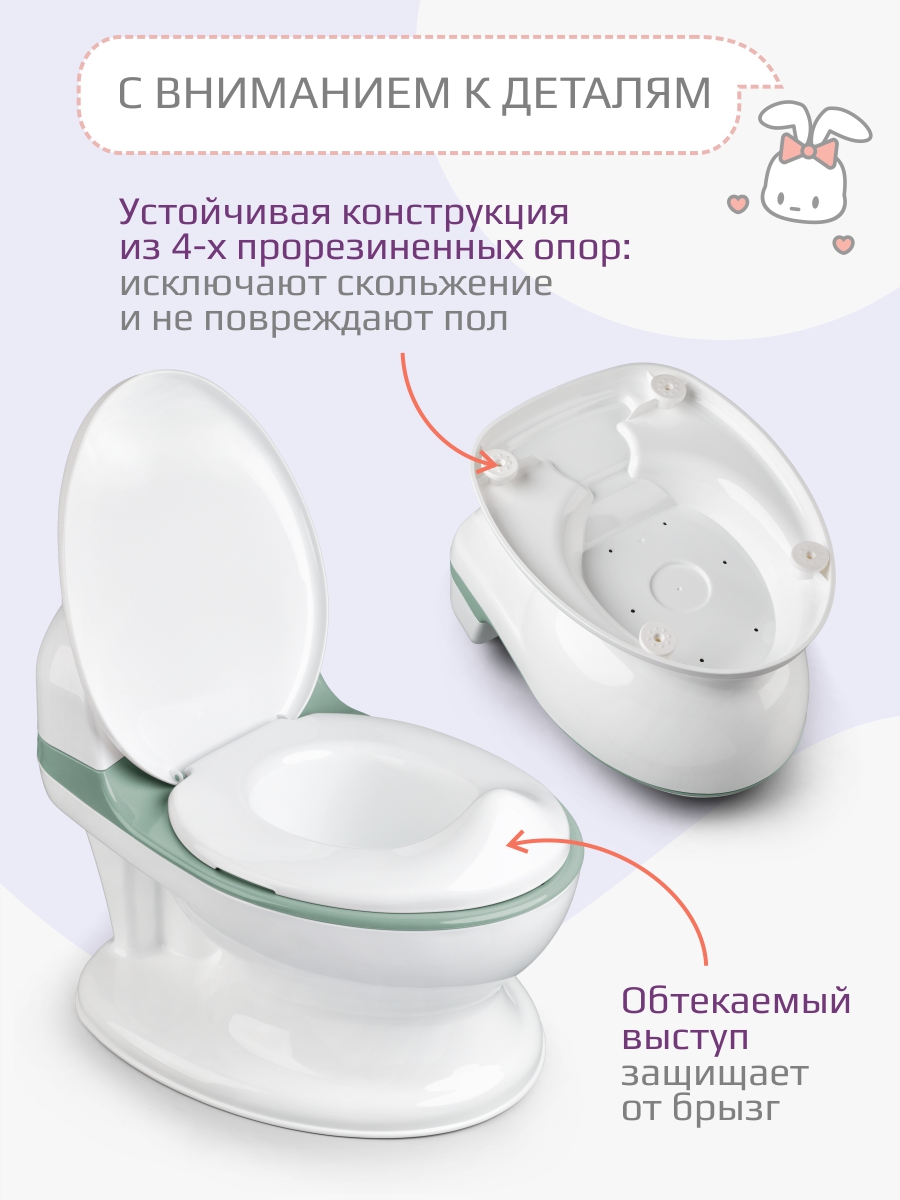 Горшок KidWick Панда музыкальный зеленый - фото 3