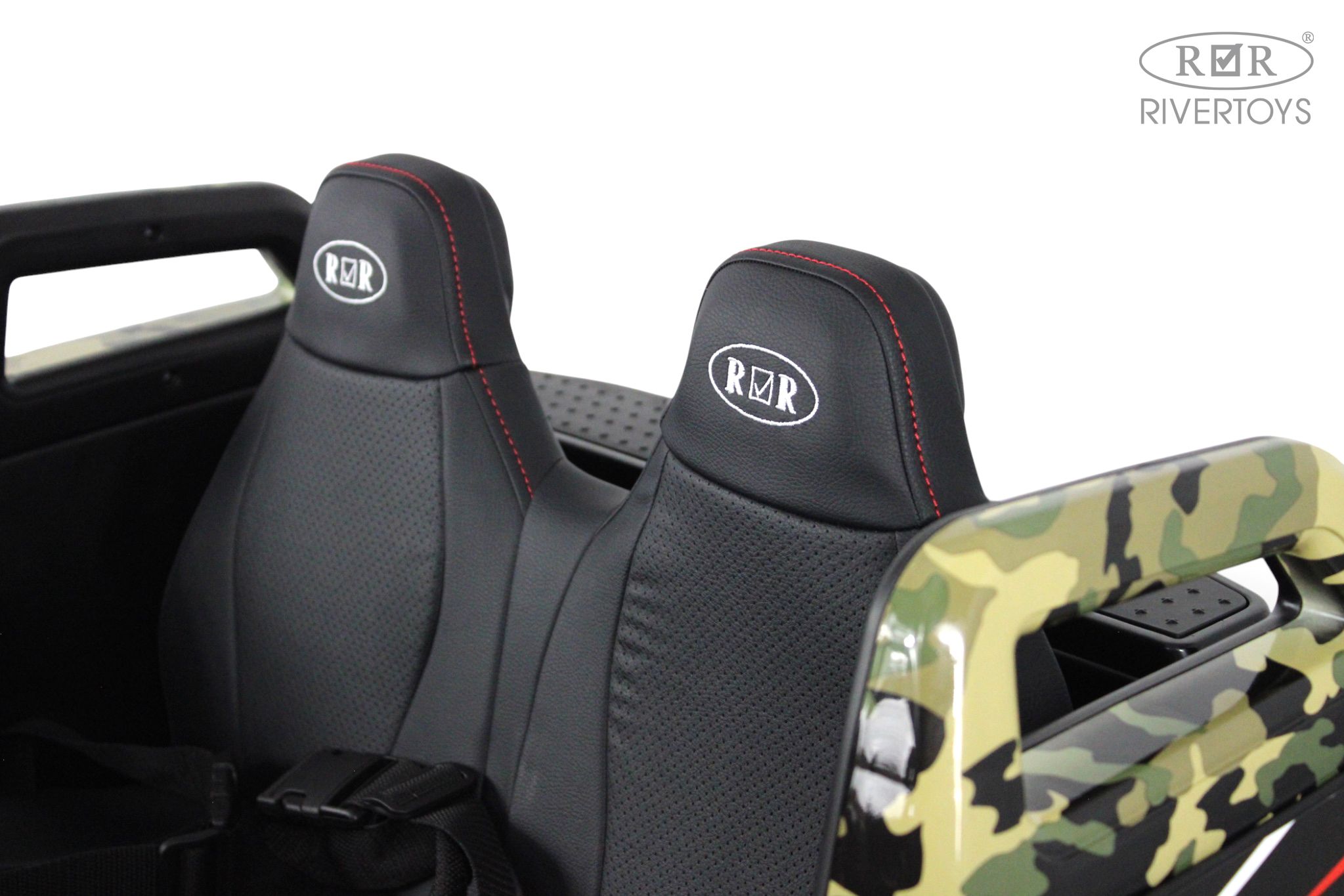 Электромобиль RIVERTOYS A707AA-LUX-NEW-GREEN-CAMOUF С пультом ДУ - фото 9