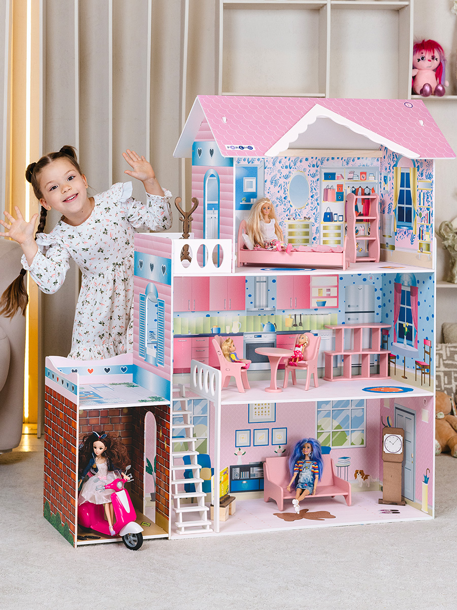 Домик для кукол PAREMO 118 см с мебелью PD318-11 - фото 1