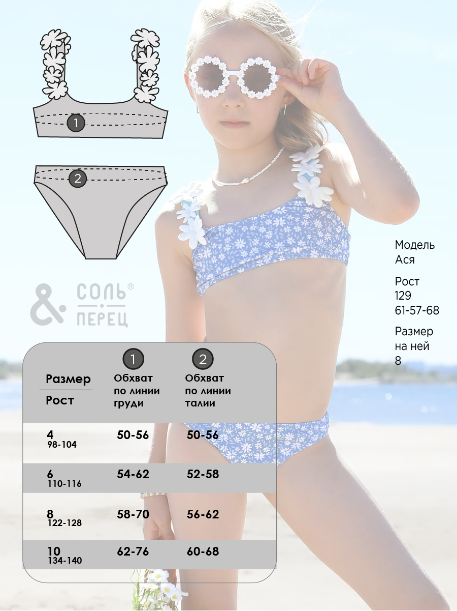 Купальник Соль и Перец SP2608голубой - фото 10