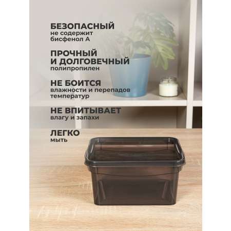 Ящики для хранения Бытпласт Кристалл 5шт по 2л