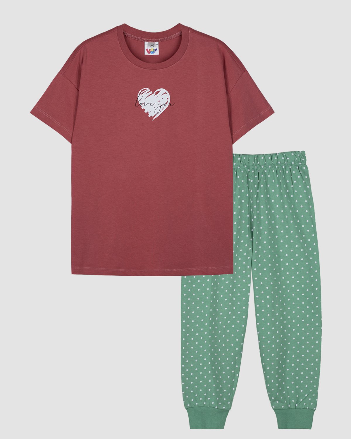 Пижама Lets Go 91277_каштановый/оливковый - фото 1