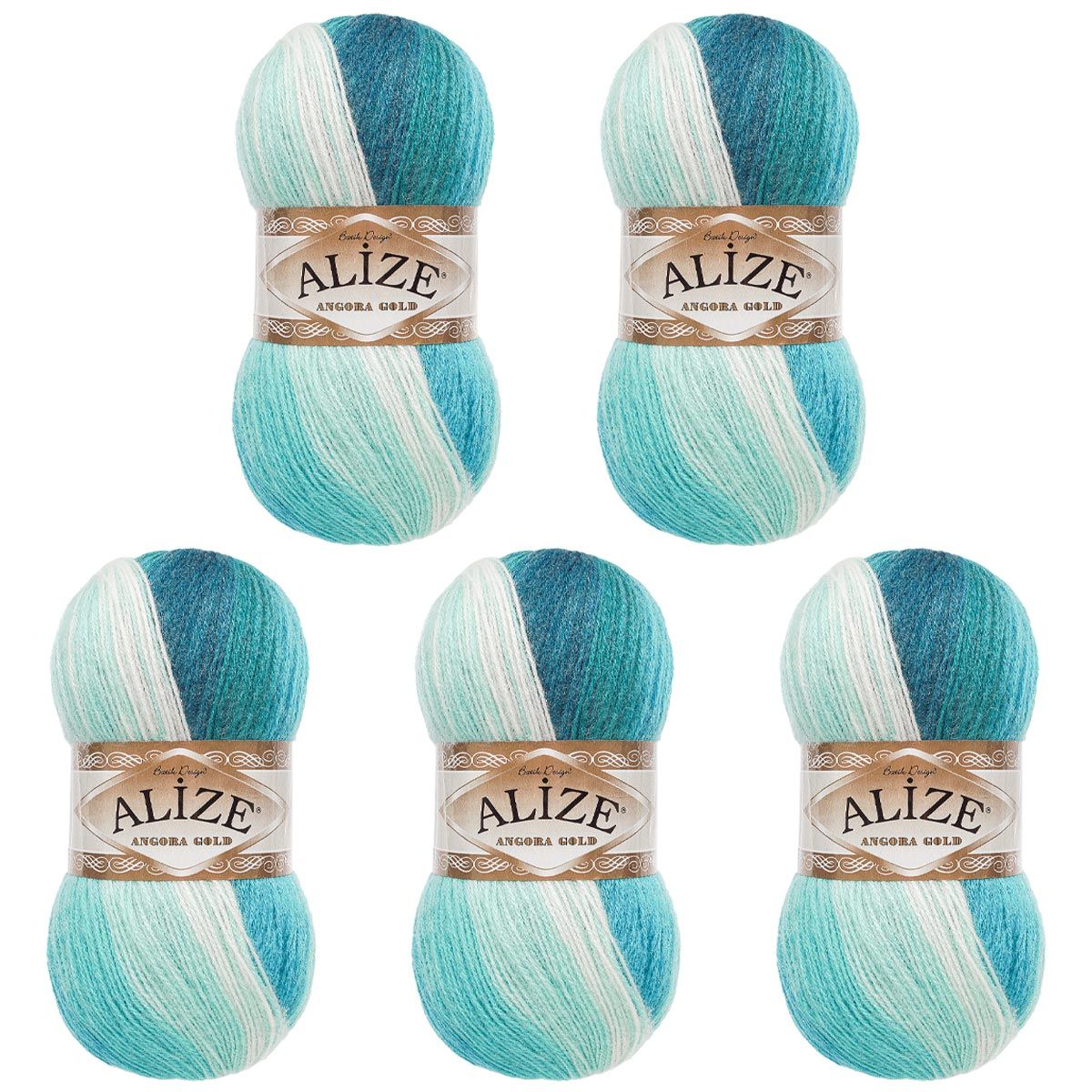 Пряжа Alize для вязания зимних вещей Angora Gold Batik 100 гр 550 м 5 мотков 1892 секционный - фото 6